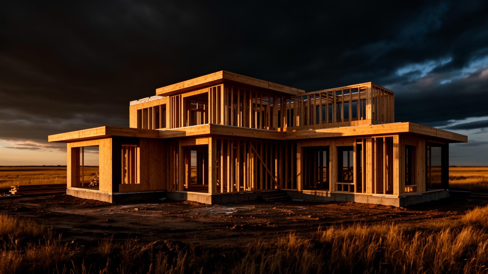 Custom home under construction in Saskatchewan